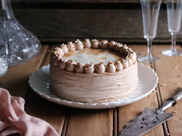 Le gâteau de crêpes au chocolat et kasha
