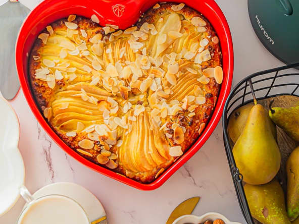 Gâteau moelleux à l’okara et poires