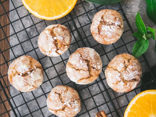 Crinkles ou biscuits craquelés à l’orange