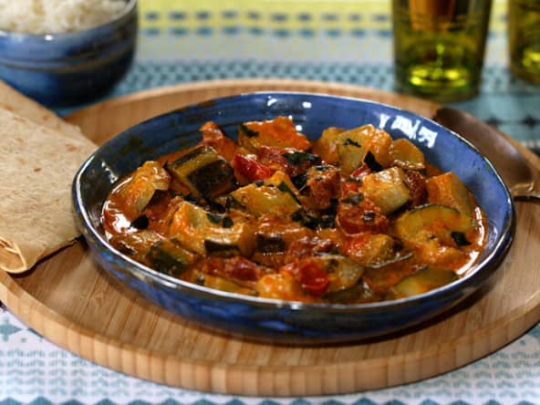 Curry de courgettes au chorizo