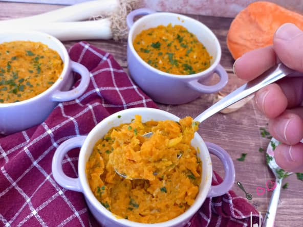 Fondue aux poireaux et papate douce