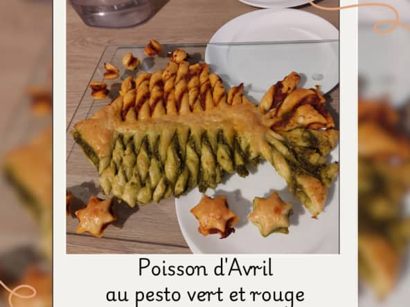 Poisson feuilleté au pesto vert et rouge