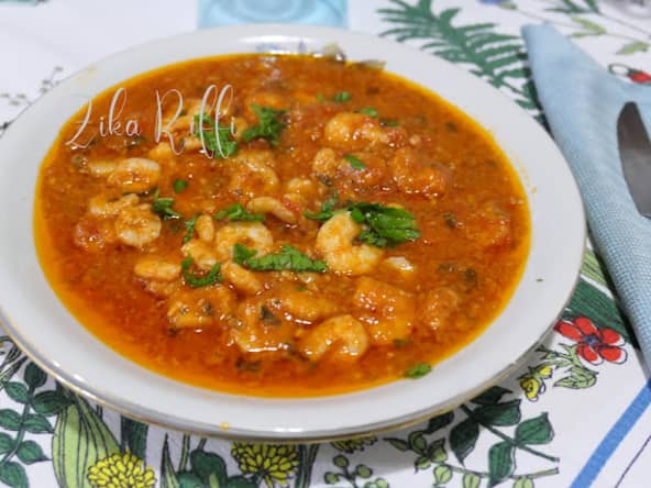 Crevettes sauce tomate au cumin