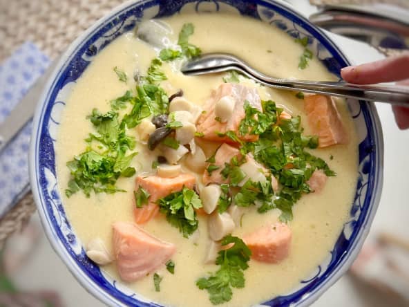 Blanquette de saumon, saveurs thaï