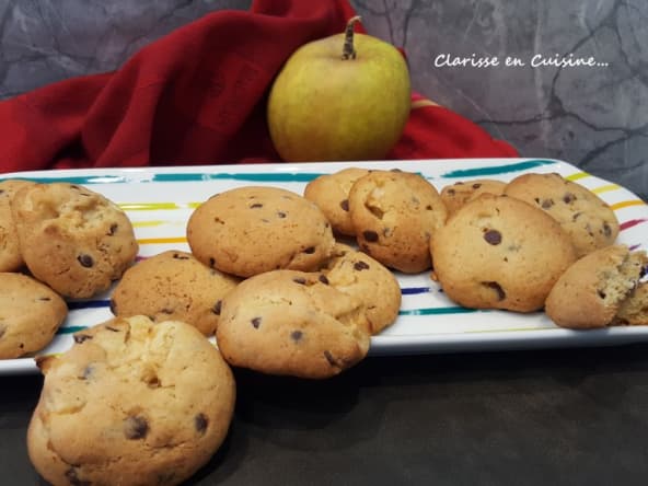 Cookies au chocolat noir et aux pommes