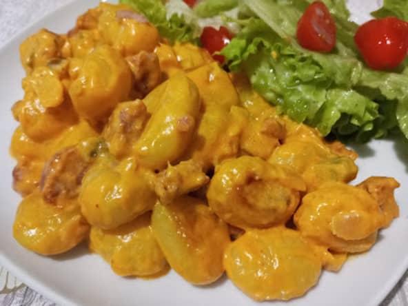 Les gnocchis à poêler, sauce crémeuse au chorizo