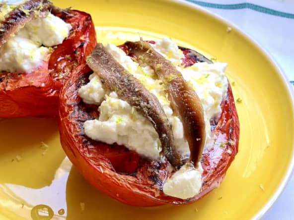 Tomate brûlée aux anchois