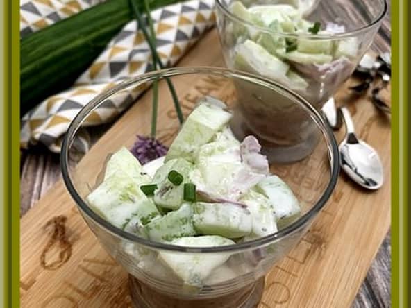 Verrines de rillettes de thon et concombre au skyr