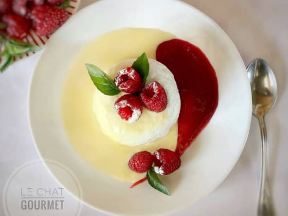 Blanc-manger vanillé aux framboises de Christian Le Squer