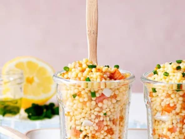 Salade de perles au saumon