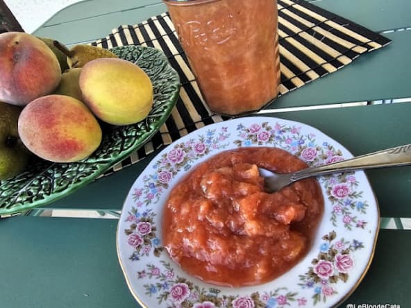 Confiture de pêches sans vrai sucre