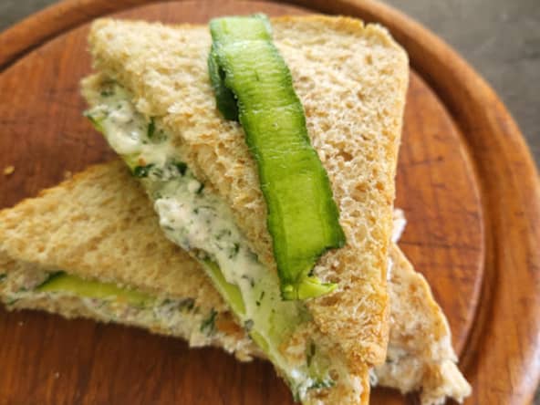 Club sandwich concombre et chèvre frais