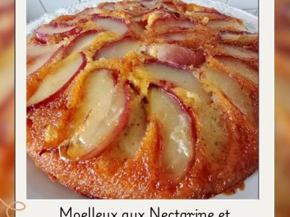 Moelleux aux nectarines et caramel aux bonbons à la Bergamote de Nancy