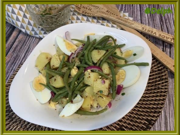 Salade de pommes de terre et haricots verts en vinaigrette