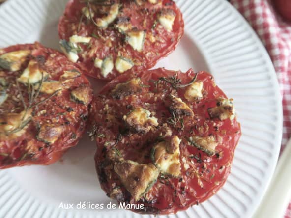 Tomates grillées au chèvre cendré