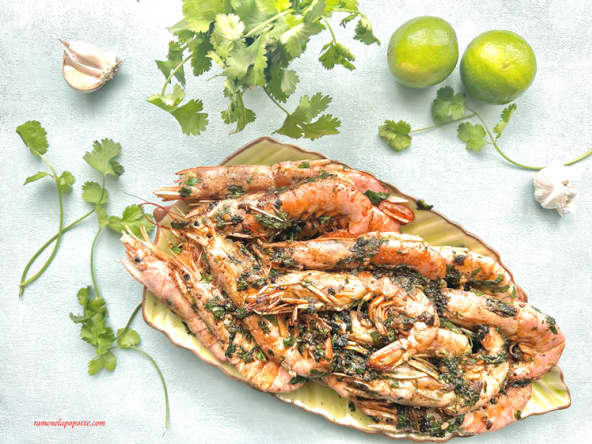 Gambas ail coriandre, un succès à l'apéritif