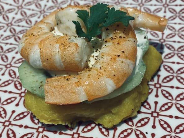 Galettes de maïs aux crevettes pour une entrée improvisée