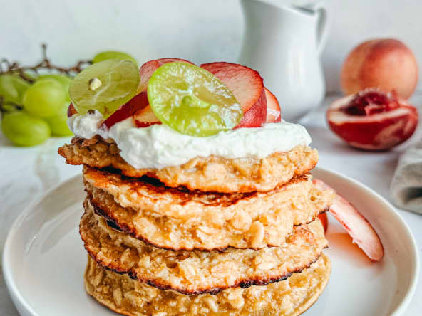 Pancakes aux flocons d’avoine et farine de pois chiches sans gluten