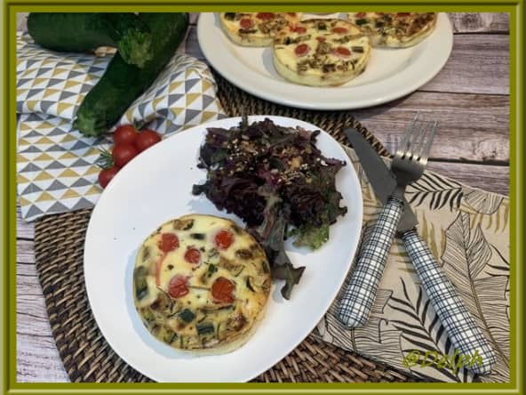 Clafoutis aux tomates cerises, courgettes et chèvre