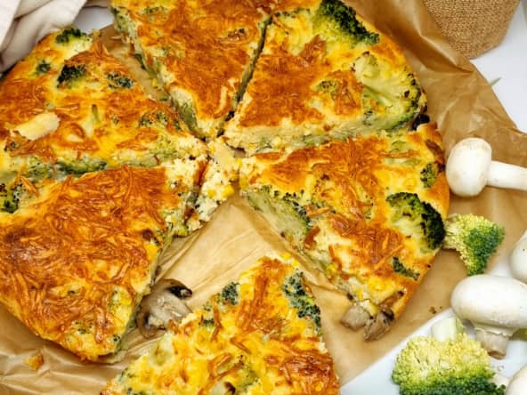 Quiche sans pâte brocoli et maïs