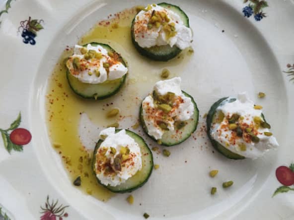 Concombre, ricotta et pistaches