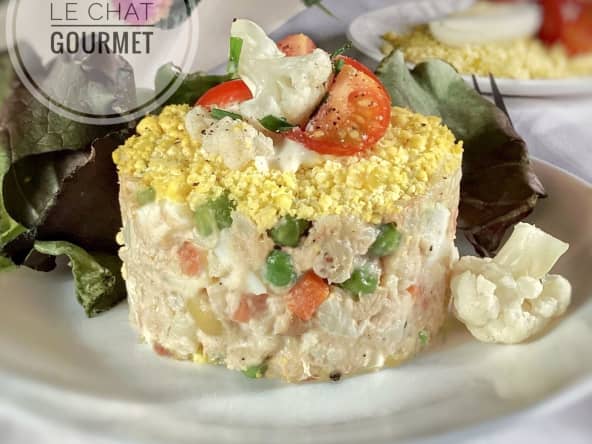 Salade russe au chou-fleur et au thon