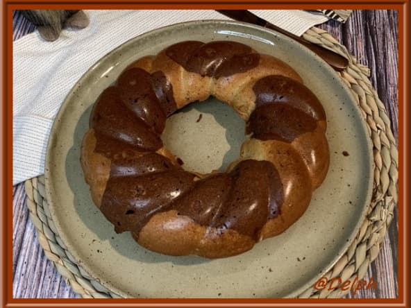 Couronne marbré au chocolat et amande