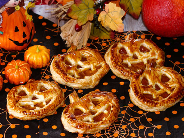 Citrouilles feuilletées Jack-Ô-Lantern pour Halloween