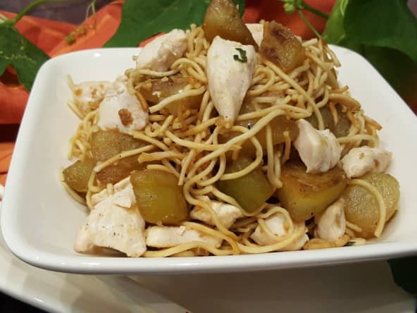 Chayotes au poulet saveurs asiatiques