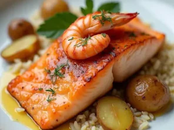 Pavé de saumon sauce au beurre d'écrevisses