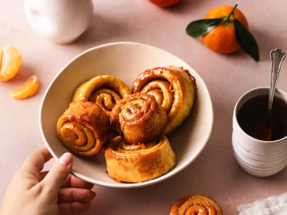 Brioches roulées à la clémentine de Corse