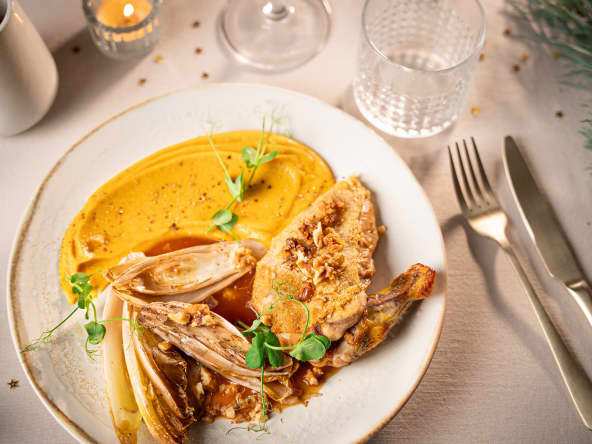 Suprêmes de pintade en croute de noix