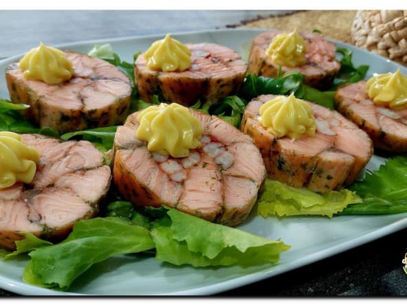 Médaillon de saumon aux écrevisses