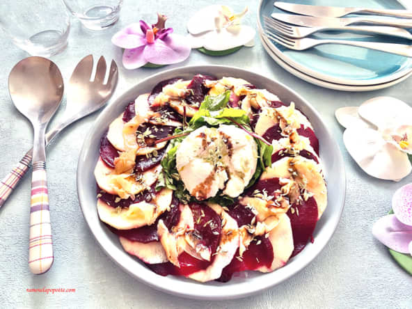 Salade betterave pomme mozzarella