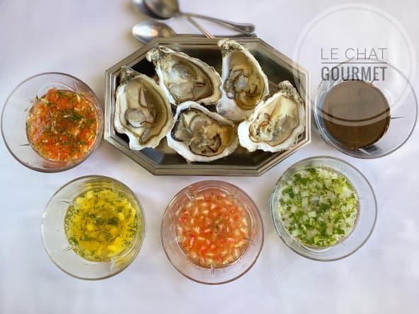 Recettes de plusieurs sauces pour plateaux de fruits de mer