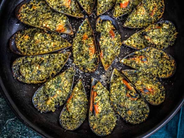 Moules gratinées persillade de Cyril Lignac