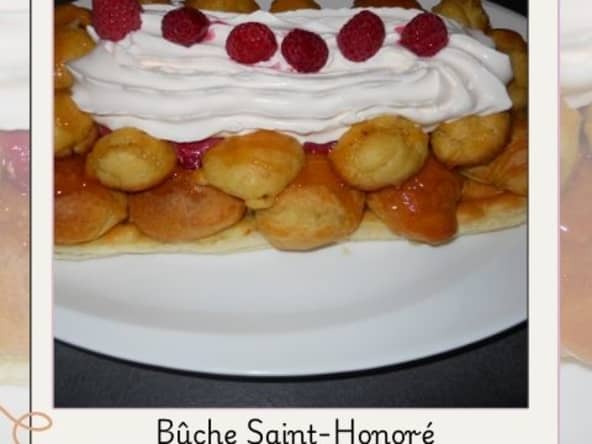 Bûche Saint-Honoré aux framboises