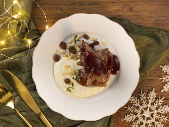 Confit d’heura avec réduction de porto
