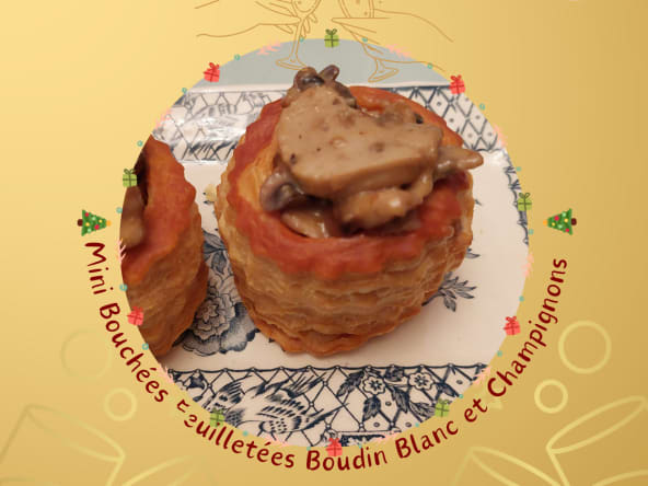 Bouchées feuilletées boudin blanc champignons