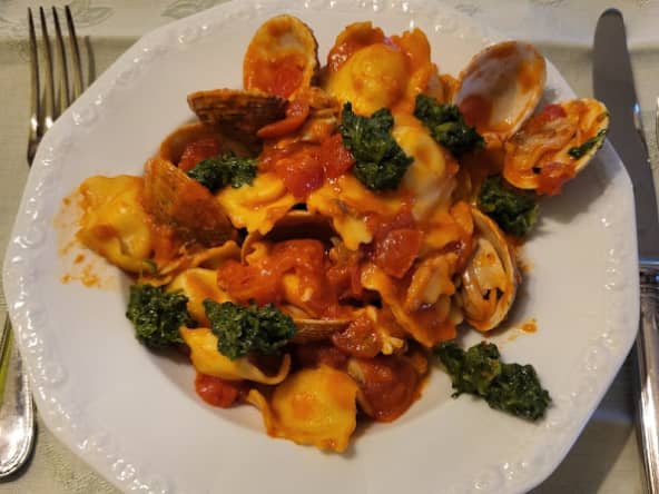 Cappelletti de Romagna aux palourdes et épinards