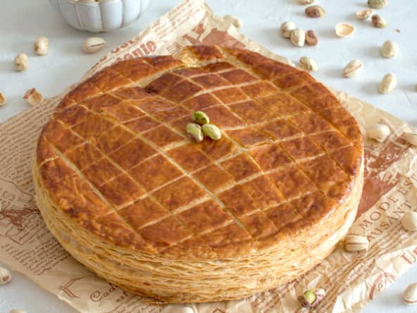 La galette des rois à la pistache et à la fleur d'oranger