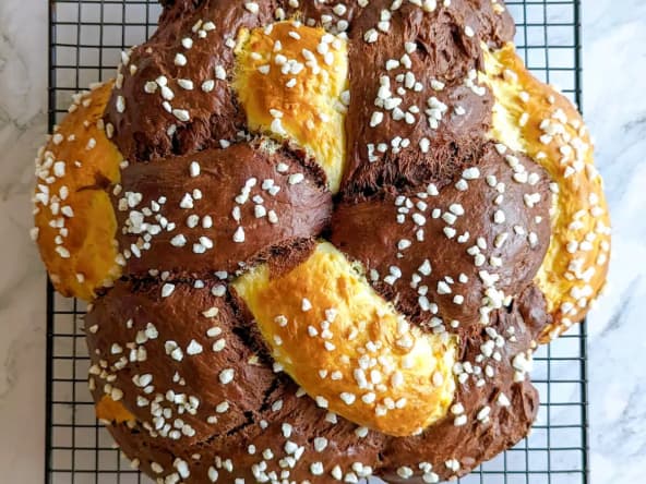 Brioche tressée chocolat vanille