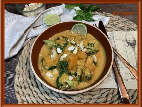 Curry de patates douces, épinards et brocoli