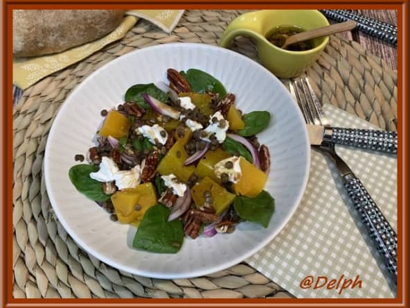 Salade de butternut épinards et chèvre