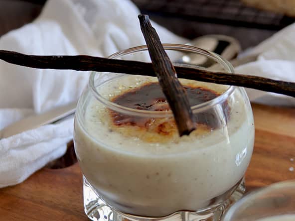 Crèmes vanillées caramélisées sans gluten lait œuf