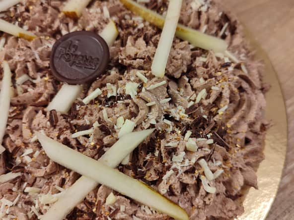Dacquoise poires chantilly chocolat mascarpone