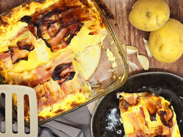 Gâteau de pommes de terre à la poitrine fumée