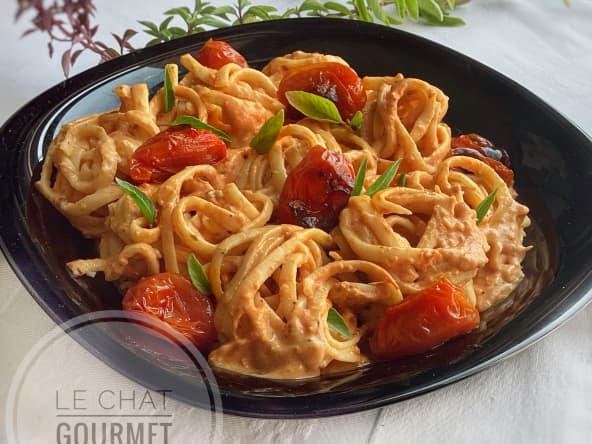 Linguine crémeuses aux tomates cerises