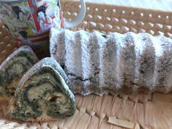 Cake marbré chocolat blanc et matcha