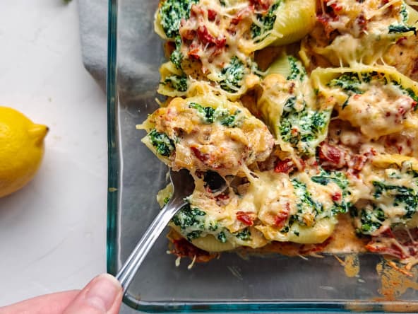 Conchiglioni ricotta épinards et sauce crémeuse